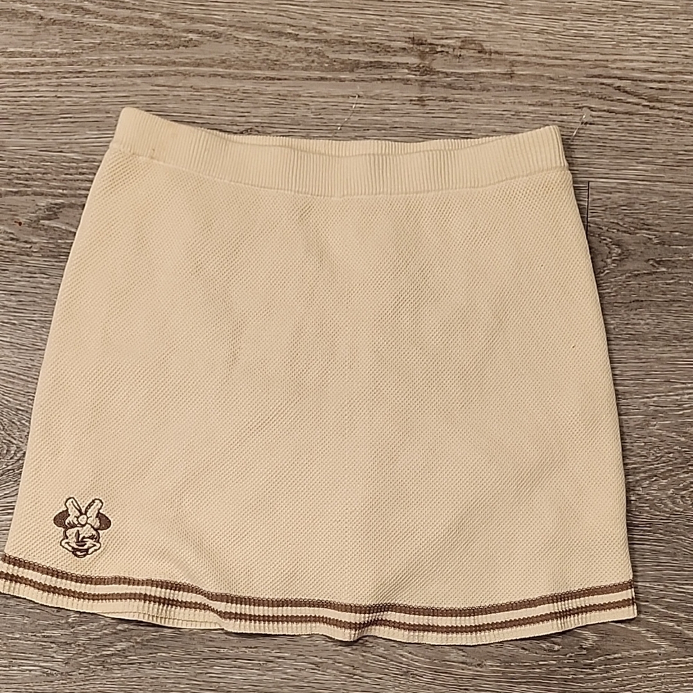Disney Cream Mini Skirt with Embroidered Character